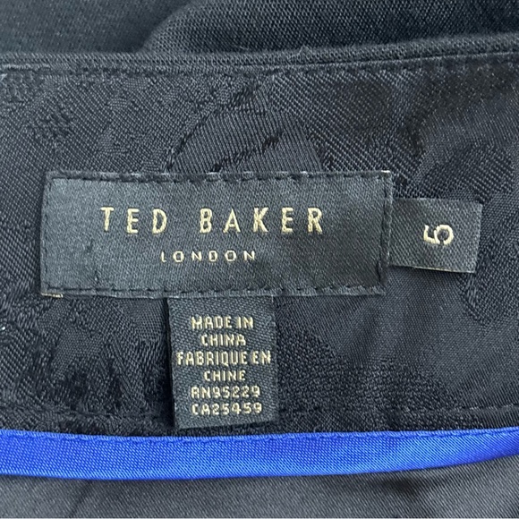 Ted Baker Carron Jacquard Wool Blend Midi Pencil Skirt Size 5 Blue & Black - Picture 13 of 17